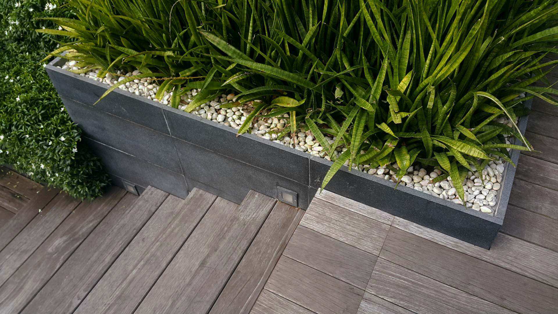 Planted timber decking detail